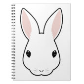 漫画のおもしろいうさぎ顔のアイコンの頭 ノートブック (正面)
