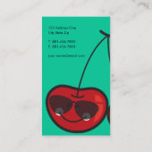 漫画のおもしろいとカッコいいサングラス付き生意気なさくらんぼ 名刺 (裏面)