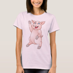 漫画のおもしろいなブタのTシャツ Tシャツ