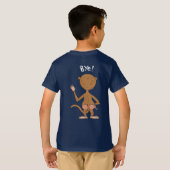 漫画のおもしろいな猿(こんにちは! 及びBYE!) Tシャツ (裏面フル)