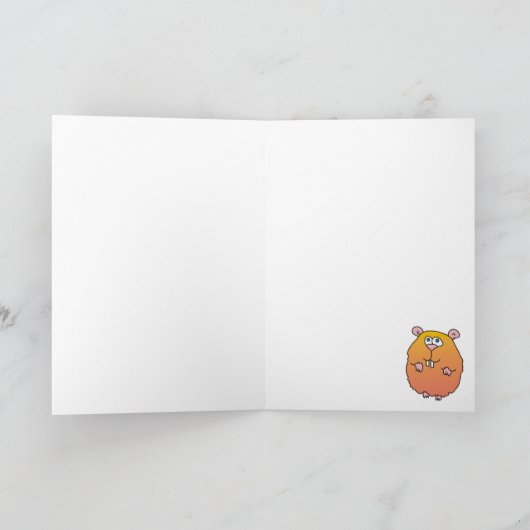 漫画のおもしろいハムスターチュイークグリーティングカード カード (内部)