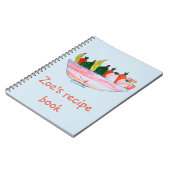 漫画のおもしろいフルーツサラダレシピブックアート ノートブック (左側)