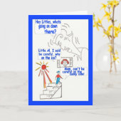 漫画のおもしろいユーモアハッピーバースデー カード (黄色い花)