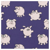 漫画のおもしろい文様「Pig Year Choose Color Fabric」 ファブリック (クローズアップ)