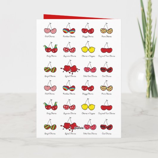 漫画のおもしろい漫画おもしろいチーキーレッドさくらんぼさくらんぼ カード (裏面)