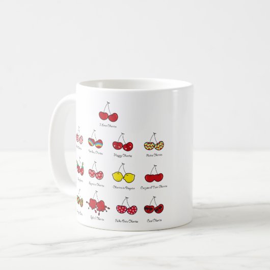 漫画のおもしろい漫画おもしろいチーキーレッドさくらんぼさくらんぼ コーヒーマグカップ (正面左)