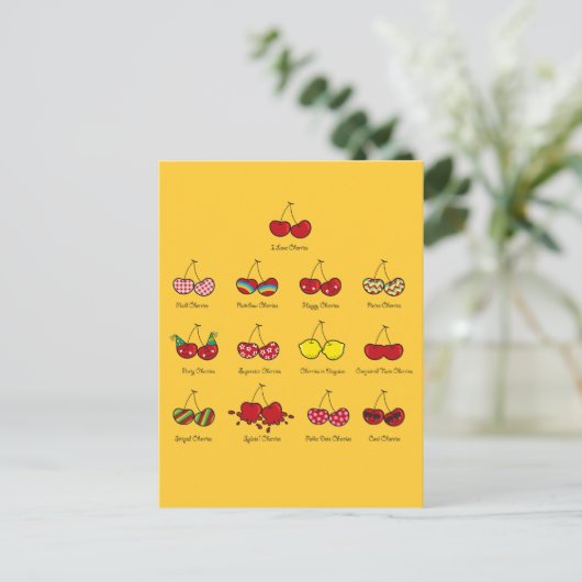 漫画のおもしろい漫画おもしろいチーキーレッドさくらんぼさくらんぼ ポストカード (スタンド正面)