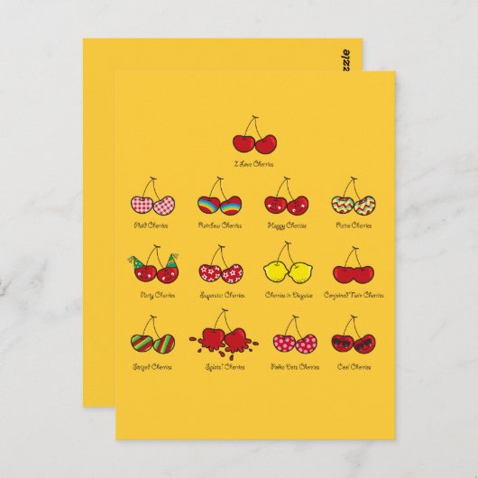 漫画のおもしろい漫画おもしろいチーキーレッドさくらんぼさくらんぼ ポストカード (正面/裏面)