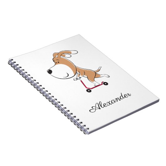 漫画のおもしろい犬パピーキックスクーターバックスクール ノートブック (右側)