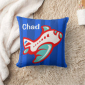 漫画のおもちゃの飛行機|赤 クッション (ブランケット)