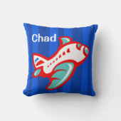 漫画のおもちゃの飛行機|赤 クッション (正面)