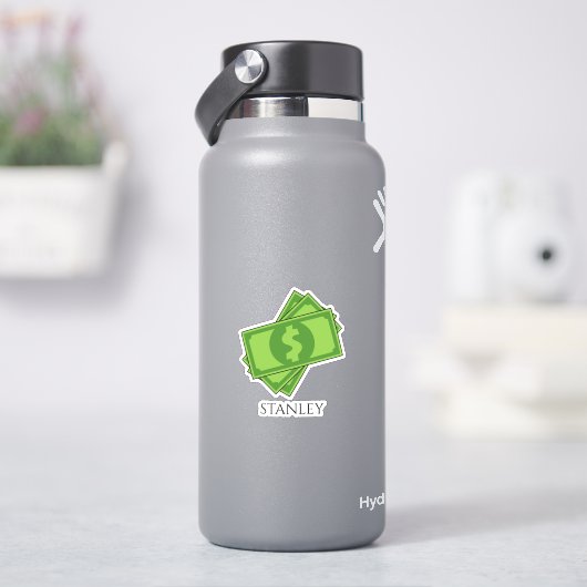 漫画のお金ドル紙幣スクエア |カスタマイズ シール (HydroFlask)