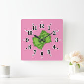 漫画のお金ドル紙幣 スクエア壁時計 (ホーム)