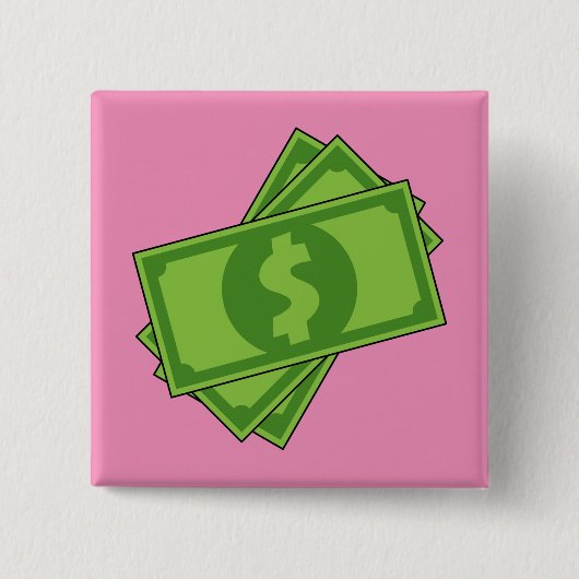 漫画のお金ドル紙幣 缶バッジ (正面)