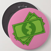 漫画のお金ドル紙幣 缶バッジ (正面&裏面)