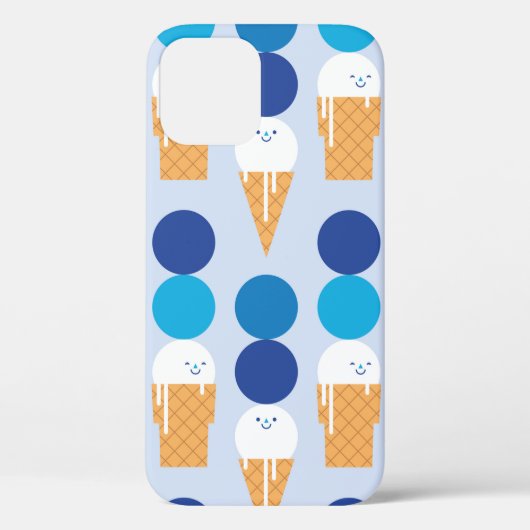 漫画のかわいいアイスクリームのシームレスなデザイン。ビ Case-Mate iPhoneケース (裏面)