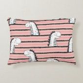 漫画のかわいい恐竜のヴィンテージのシームレスな模様。C アクセントクッション (正面)