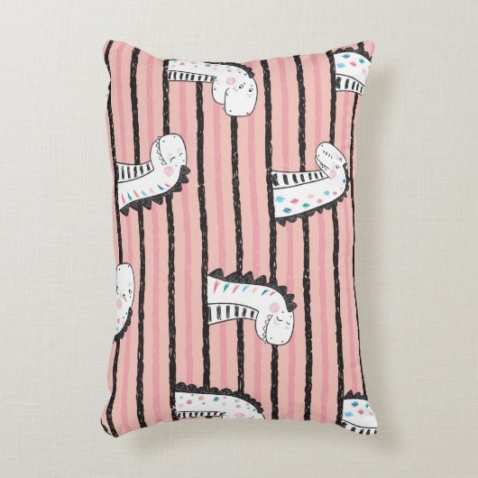 漫画のかわいい恐竜のヴィンテージのシームレスな模様。C アクセントクッション (正面(垂直))