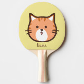 漫画のかわいい猫 卓球ラケット (正面)