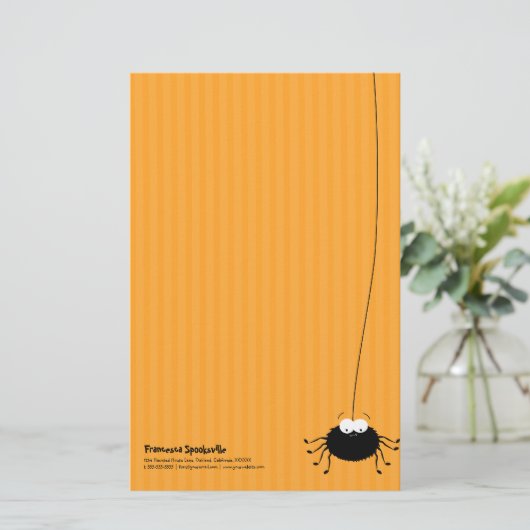 漫画のくものハロウィンのかわいく愛らしい文房具 便箋 (スタンド正面)