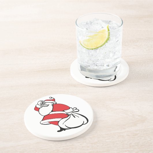 漫画のすてきクリスマスサンタクロース、おもちゃの袋 コースター (側面)