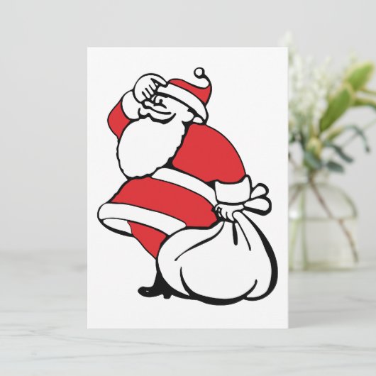 漫画のすてきクリスマスサンタクロース、おもちゃの袋 シーズンカード (スタンド正面)