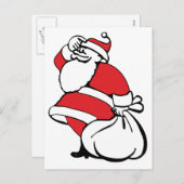 漫画のすてきクリスマスサンタクロース、おもちゃの袋 シーズンポストカード (正面/裏面)
