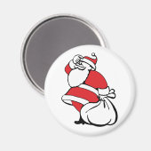 漫画のすてきクリスマスサンタクロース、おもちゃの袋 マグネット (正面/裏面)