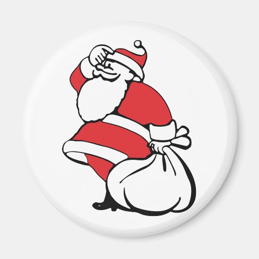 漫画のすてきクリスマスサンタクロース、おもちゃの袋 マグネット (正面)