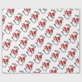 漫画のすてきクリスマスサンタクロース、おもちゃの袋 ラッピングペーパー (フラット)