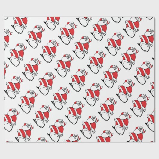 漫画のすてきクリスマスサンタクロース、おもちゃの袋 ラッピングペーパー (フラット)