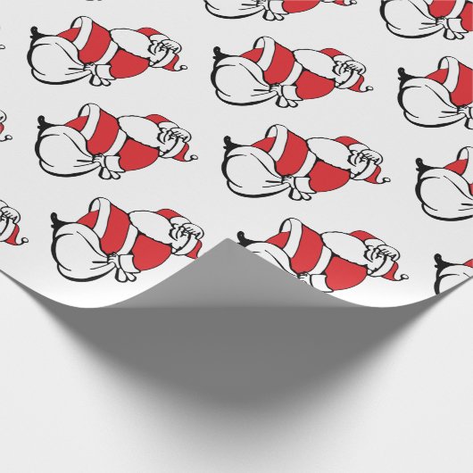 漫画のすてきクリスマスサンタクロース、おもちゃの袋 ラッピングペーパー (角)