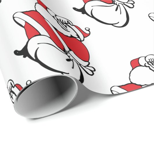 漫画のすてきクリスマスサンタクロース、おもちゃの袋 ラッピングペーパー (ロールコーナー)