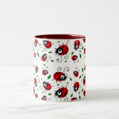 漫画のてんとう虫パターン ツートーンマグカップ (中央)