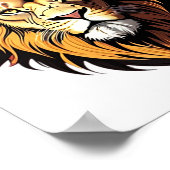 漫画のようなライオンの頭 ポスター (角)