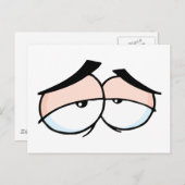 漫画のような悲しげな目 ポストカード (正面/裏面)