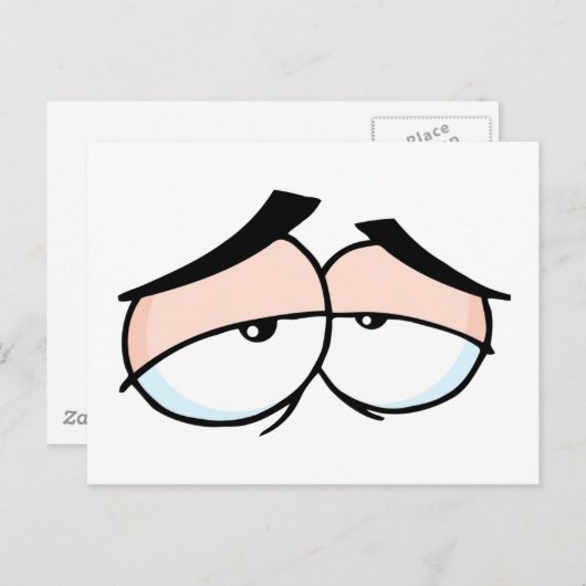 漫画のような悲しげな目 ポストカード (正面/裏面)