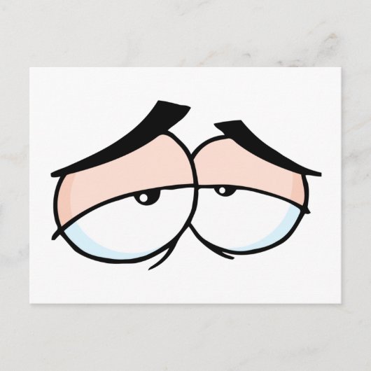 漫画のような悲しげな目 ポストカード (正面)