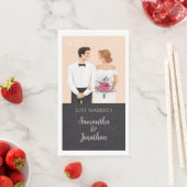 漫画のような現代的な結婚式のカップル (インサイチュ)