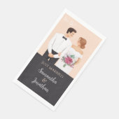 漫画のような現代的な結婚式のカップル (コーナー)