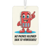 漫画のような赤い携帯電話の禁止エアフレッシュナー カーエアーフレッシュナー (裏面)