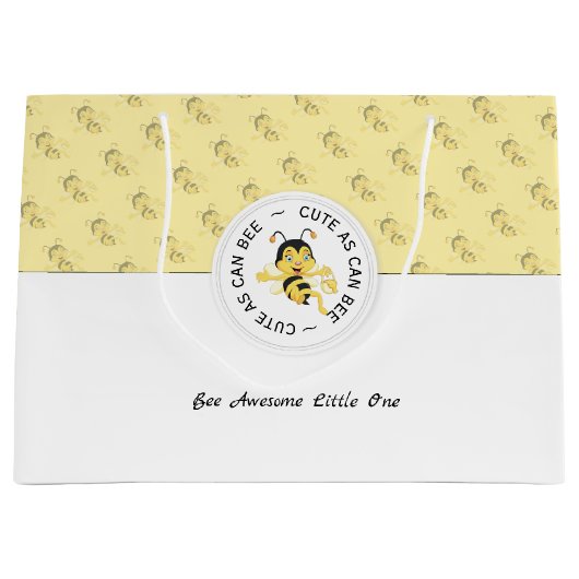 漫画のように可愛い |モノグラパーソナライズされたム ラージペーパーバッグ (正面)