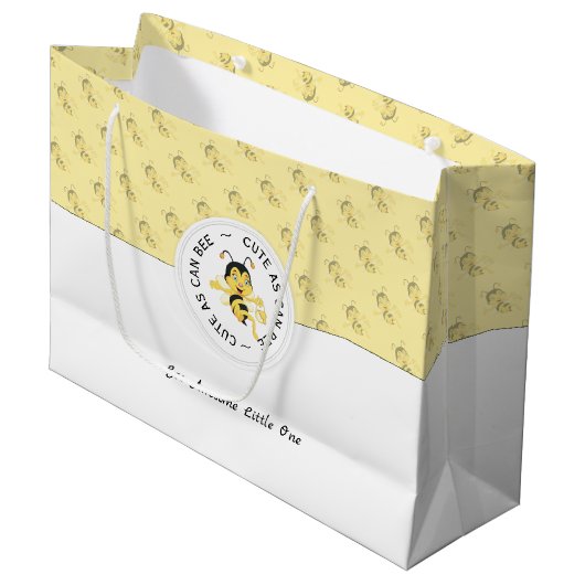 漫画のように可愛い |モノグラパーソナライズされたム ラージペーパーバッグ (正面アングル)