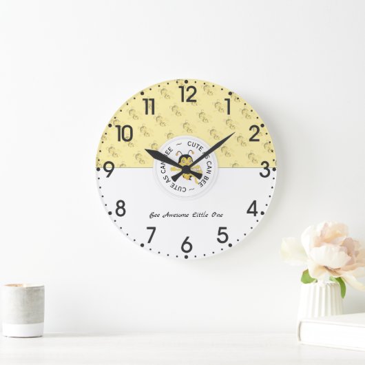 漫画のように可愛い |モノグラパーソナライズされたム ラージ壁時計 (ホーム)