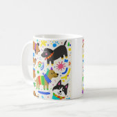 漫画のよくはしゃぐ子犬 コーヒーマグカップ (正面左)