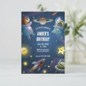 漫画のよくはしゃぐ宇宙月宇宙飛行士の誕生日 招待状 (スタンド正面)