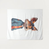 漫画のアニメーションのフル体キャラクター。 タペストリー (正面(横))