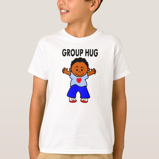 漫画のアフリカ系アメリカ人の男の子の長い袖ティー Tシャツ (正面)