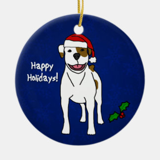 漫画のアメリカのブルドッグのクリスマスのオーナメント セラミックオーナメント