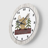 漫画のアメリカヘラジカの小屋の柱時計 ラージ壁時計 (傾斜)